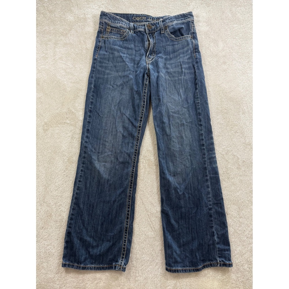 Cody James Boys Straight Leg Adjustable Waist Blue Jeans W18 Meas: 28x27